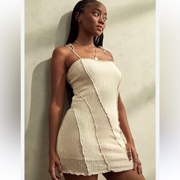 Urban Outfitters Dresses & Skirts - Urban Outfitters Cream Ribbed Mini Dress